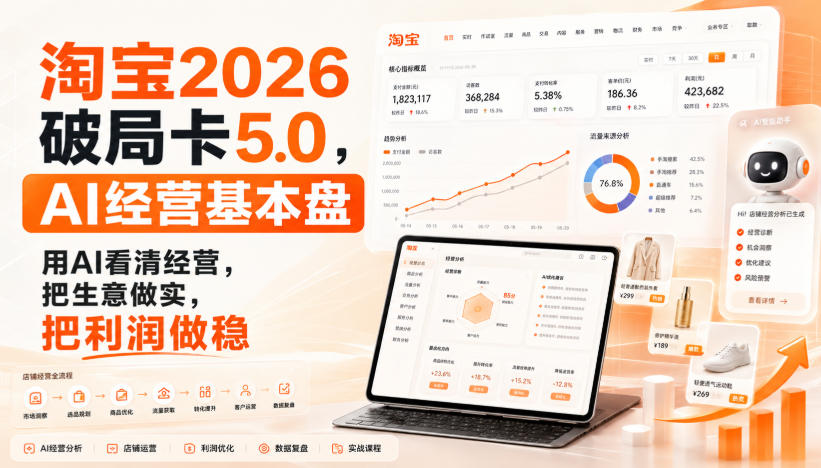 智篆商业-淘宝2026破局卡5.0，AI经营基本盘，用AI看清经营，把生意做实，把利润做稳-weichuangqy