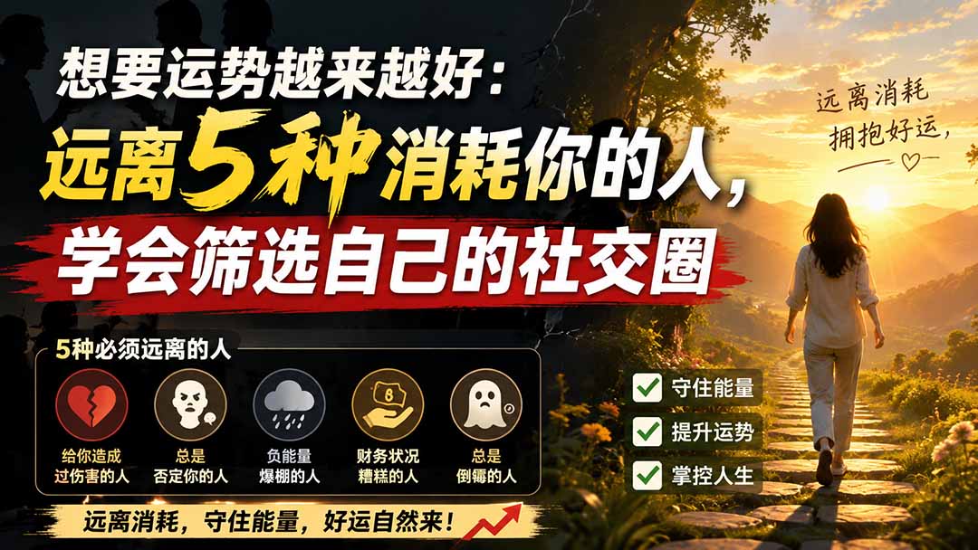 付费文章：想要运势越来越好：远离5种消耗你的人，学会筛选自己的社交圈-weichuangqy