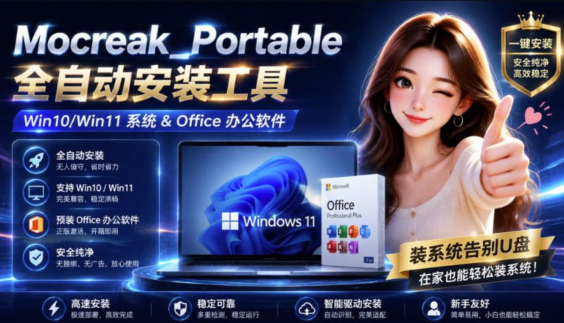 Mocreak全自动安装office和win10、win11系统，告别U盘装系统，使用安全可靠-weichuangqy