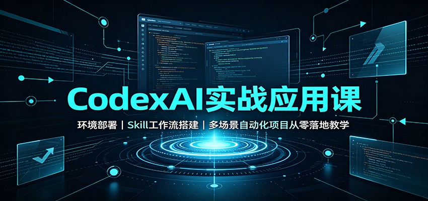 CodexAI实战应用课：环境部署Skill工作流搭建，多场景自动化项目从零落地教学-weichuangqy
