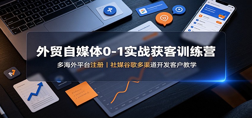 外贸自媒体0-1实战获客训练营：多海外平台注册，社媒谷歌多渠道开发客户教学-weichuangqy