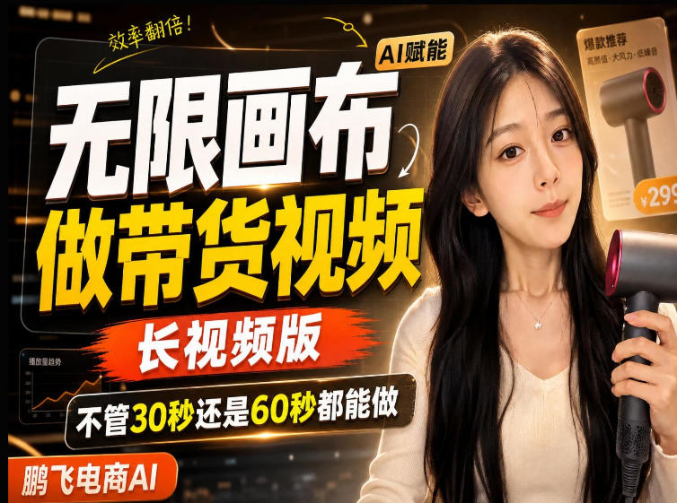 【保姆级教程】无限画布搭建长带货视频，拼接不翻车全程一致，小白跟着步骤也能上手-weichuangqy