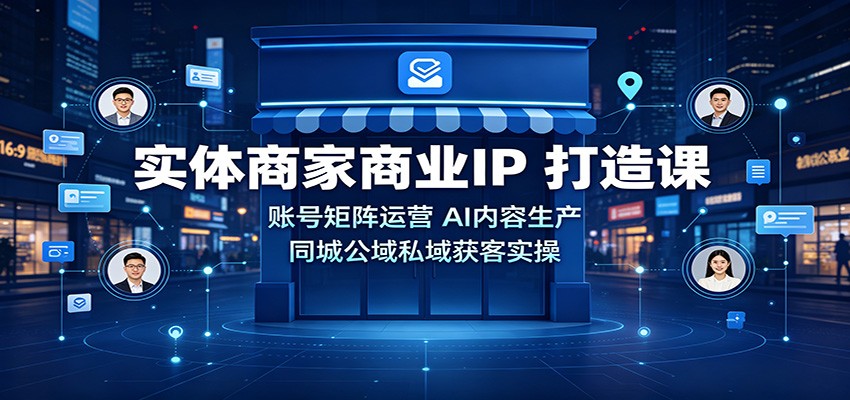 实体商家商业IP打造课：账号矩阵运营，AI内容生产，同城公域私域获客实操-weichuangqy