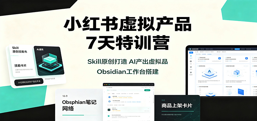 小红书虚拟产品7天特训营：Skill原创打造，AI产出虚拟品，Obsidian工作台搭建-weichuangqy