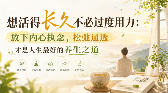 付费文章：想活得长久不必过度用力：放下内心执念，松弛通透才是人生最好的养生之道-weichuangqy