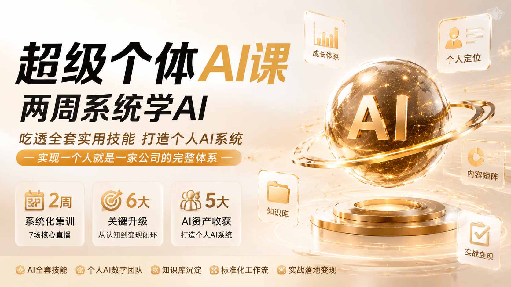 超级个体AI课 两周系统学AI；吃透全套实用技能打造个人AI系统，实现一个人就是一家公司的完整体系(更新0823-weichuangqy