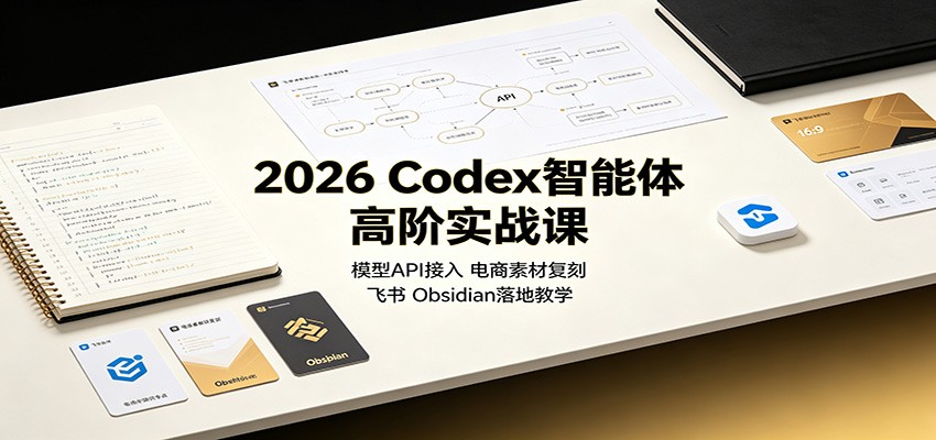 2026 Codex智能体高阶实战课：模型API接入，电商素材复刻，飞书Obsidian落地教学-weichuangqy