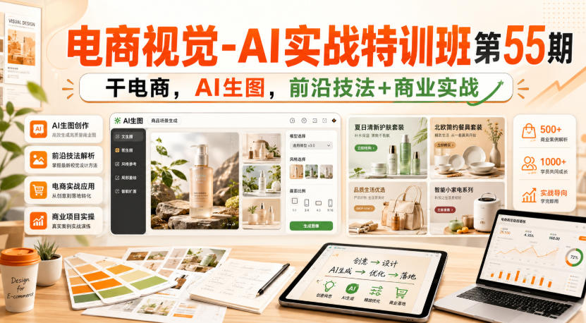 电商视觉-AI实战特训班第55期，干电商，AI生图，前沿技法+商业实战-weichuangqy
