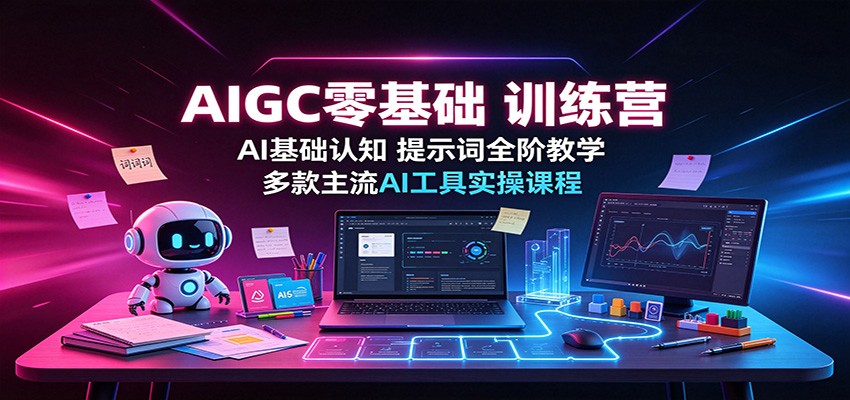 AIGC零基础训练营：AI基础认知，提示词全阶教学，多款主流AI工具实操课程-weichuangqy
