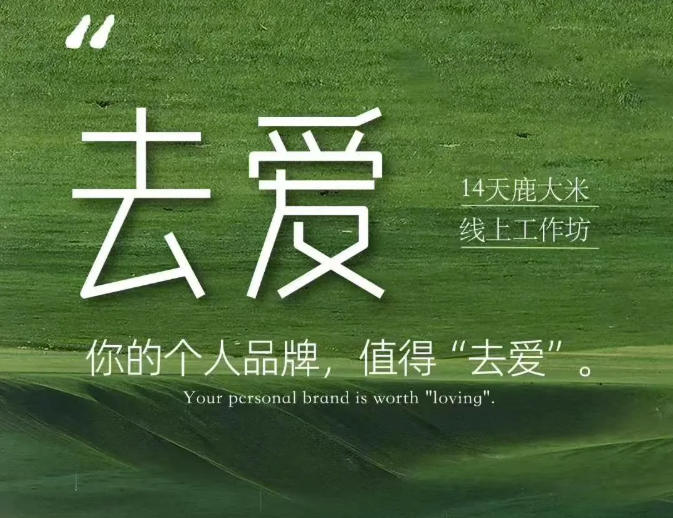 去爱14天鹿大米线上工作坊，你的个人品牌，值得“去爱”-weichuangqy