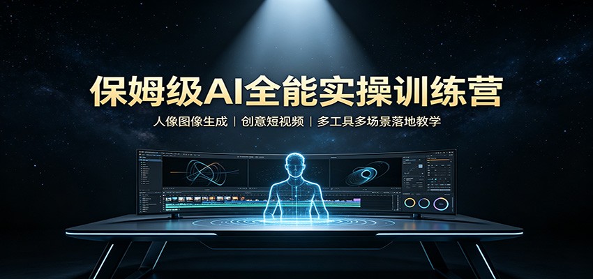 保姆级AI全能实操训练营：人像图像生成，创意短视频，多工具多场景落地教学-weichuangqy