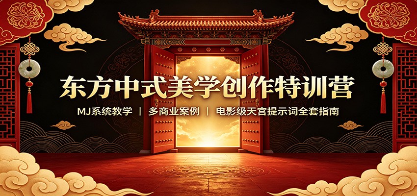 东方中式美学创作特训营：MJ系统教学，多商业案例，电影级天宫提示词全套指南-weichuangqy