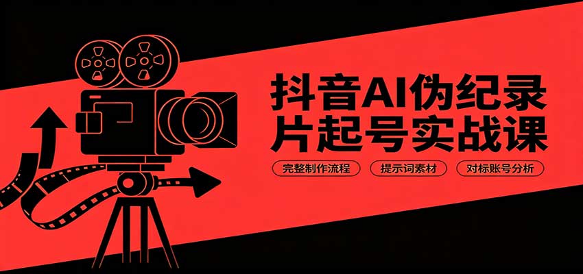 抖音AI伪纪录片起号实战课：完整制作流程，提示词素材，对标账号分析-weichuangqy
