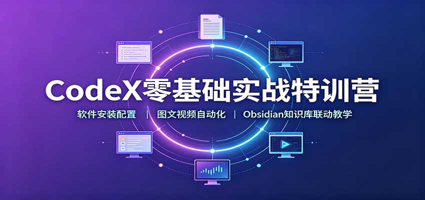 CodeX零基础实战特训营：软件安装配置，图文视频自动化，Obsidian知识库联动教学-weichuangqy