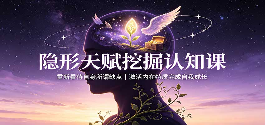 隐形天赋挖掘认知课：重新看待自身所谓缺点，激活内在特质完成自我成长-weichuangqy