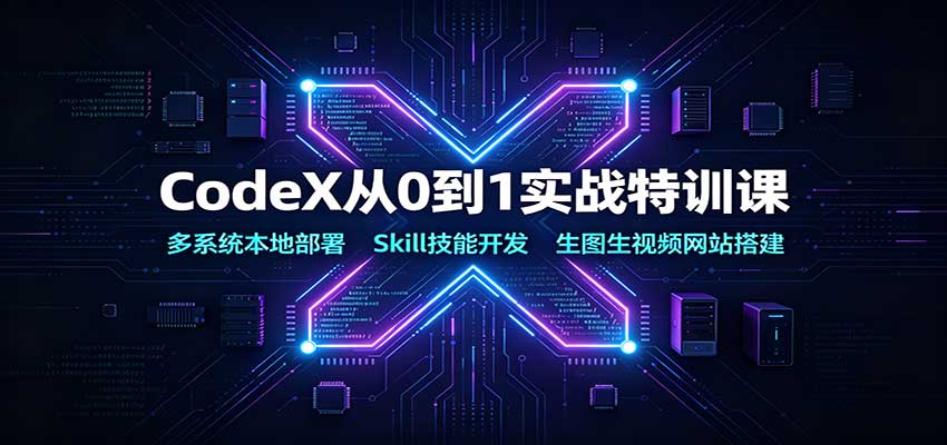 CodeX从0到1实战特训课：多系统本地部署，Skill技能开发，生图生视频网站搭建-weichuangqy