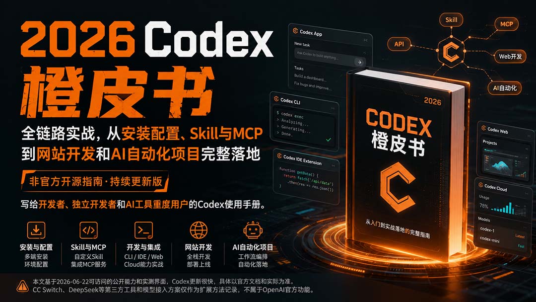 2026Codex橙皮书：全链路实战，从安装配置、Skill与MCP到网站开发和AI自动化项目完整落地-weichuangqy