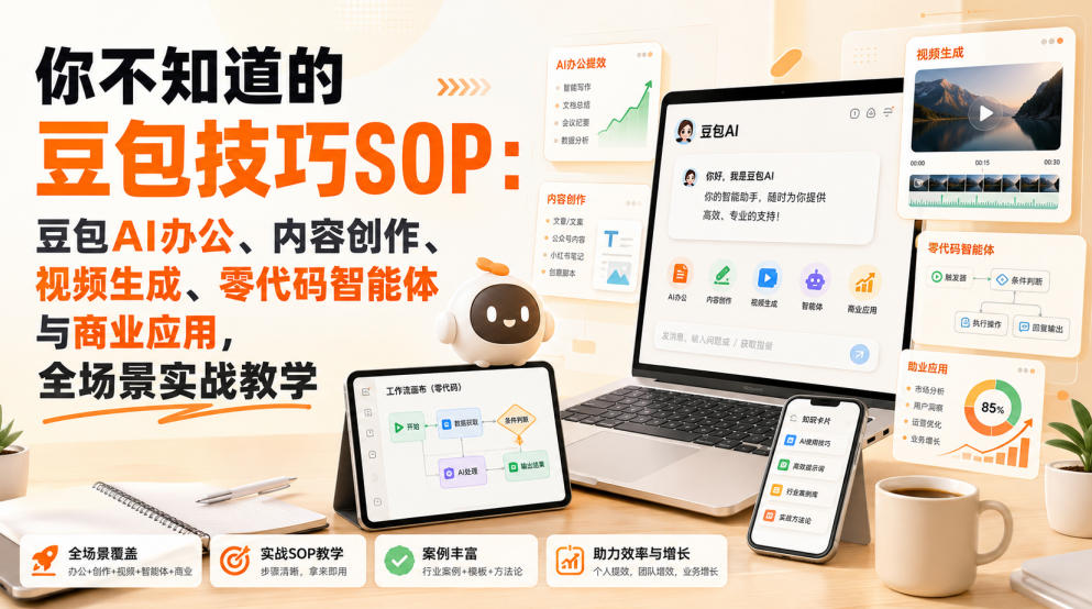 你不知道的豆包技巧SOP：豆包AI办公、内容创作、视频生成、零代码智能体与商业应用，全场景实战教学-weichuangqy