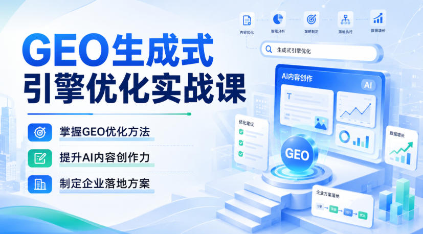 GEO生成式引擎优化实战课，掌握GEO优化方法，提升AI内容创作力，制定企业落地方案-weichuangqy