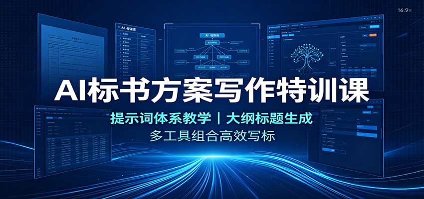 AI标书方案写作特训课：提示词体系教学，大纲标题生成，多工具组合高效写标-weichuangqy