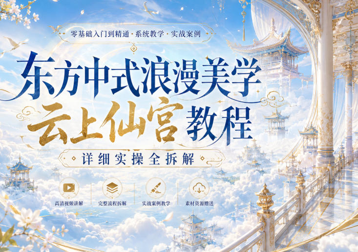 东方中式浪漫美学云上仙宫教程，详细实操全拆解-weichuangqy