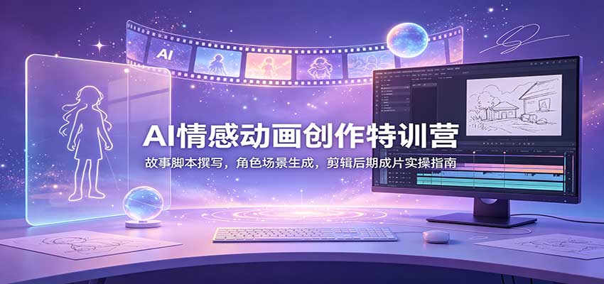 AI情感动画创作特训营：故事脚本撰写，角色场景生成，剪辑后期成片实操指南-weichuangqy