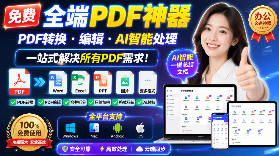 免费全端PDF神器，PDF转换·编辑·AI智能处理，一站式解决所有PDF需求!-weichuangqy