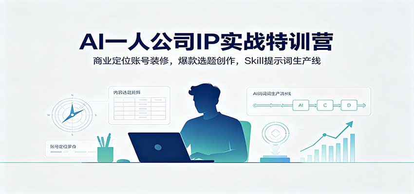 AI一人公司IP实战特训营：商业定位账号装修，爆款选题创作，Skill提示词生产线-weichuangqy