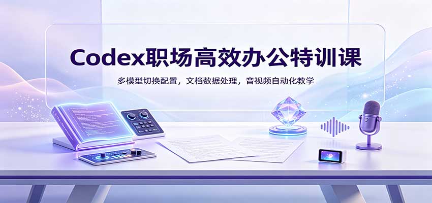 Codex职场高效办公特训课：多模型切换配置，文档数据处理，音视频自动化教学-weichuangqy