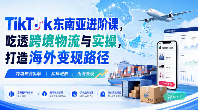 TikTok东南亚进阶课，吃透跨境物流与实操，打造海外变现路径-weichuangqy