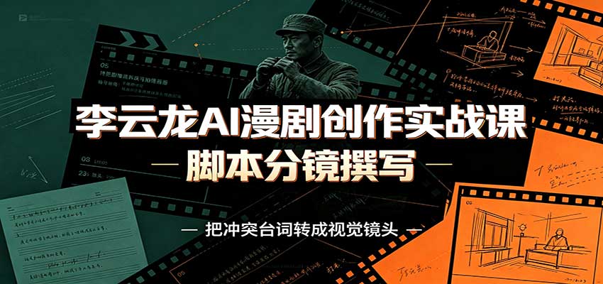 李云龙AI漫剧创作实战课：角色人设还原，脚本分镜撰写，AI漫剧成片完整制作教学-weichuangqy