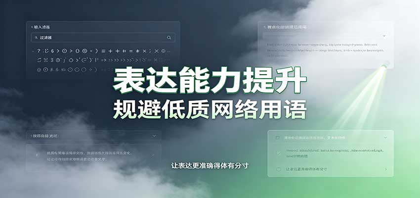 表达能力提升：语言塑造思想逻辑，规避低质网络用语，强化心智感知-weichuangqy