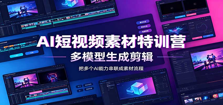 AI短视频素材特训营：Codex本地部署实操，多模型生成剪辑，爆量素材挖掘教学-weichuangqy
