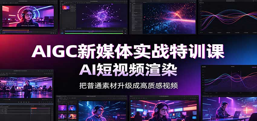 AIGC新媒体实战特训课：工具入门实操，AI短视频渲染，数字人商业视频制作-weichuangqy