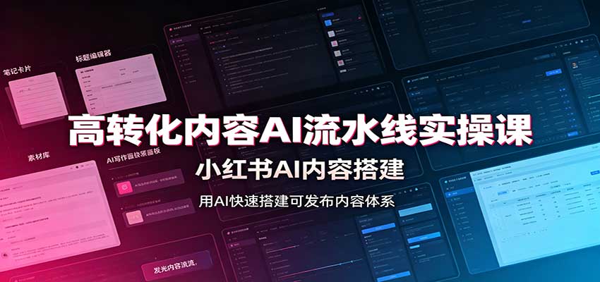 高转化内容AI流水线实操课：小红书AI内容搭建，Skill工具配置，转化内容生产-weichuangqy