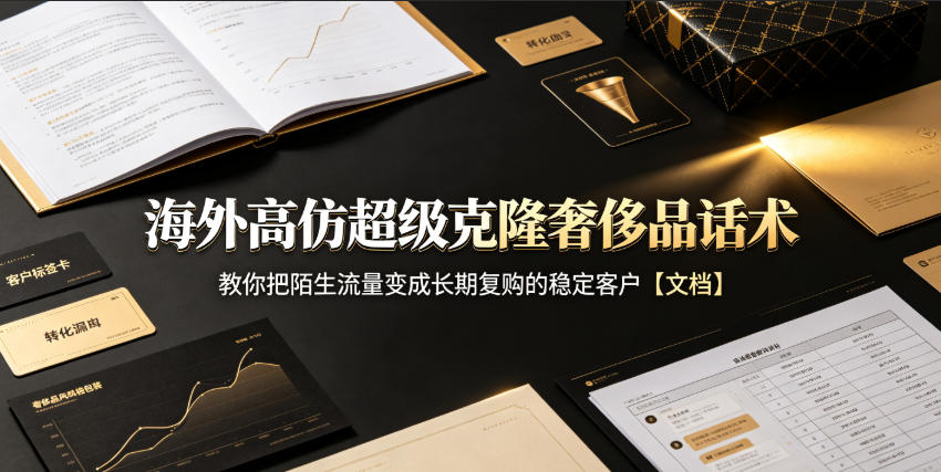 海外高仿超级克隆奢侈品话术，教你把陌生流量变成长期复购的稳定客户【文档】-weichuangqy