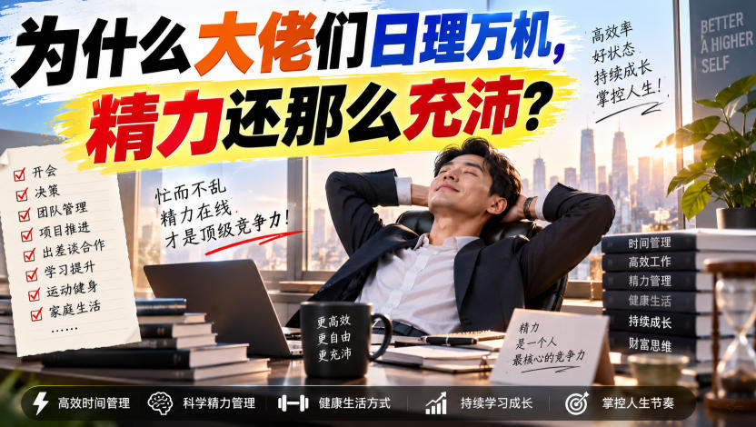 付费文章：为什么大佬们日理万机，精力还那么充沛？-weichuangqy