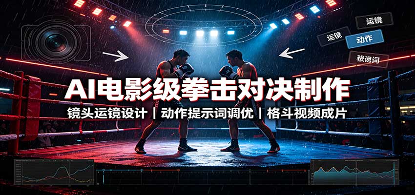 AI电影级拳击对决制作：镜头运镜设计，动作提示词调优，格斗视频成片-weichuangqy
