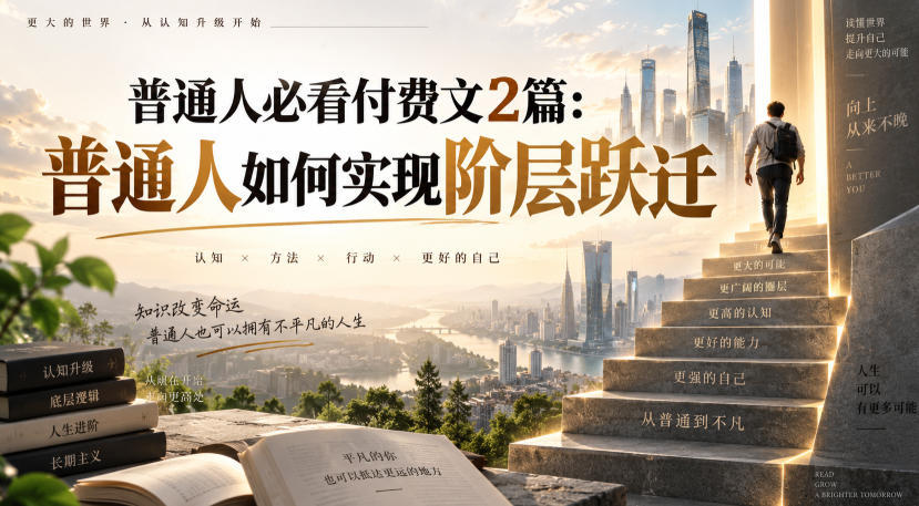 普通人必看付费文2篇：普通人如何实现阶层跃迁-weichuangqy