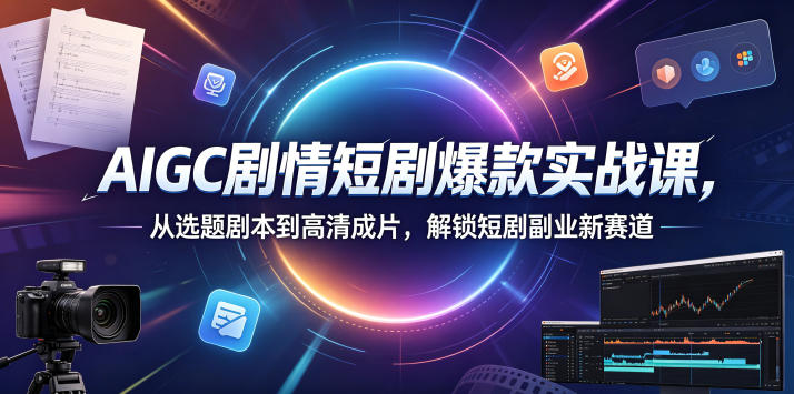 AIGC剧情短剧爆款实战课，从选题剧本到高清成片，解锁短剧副业新赛道(更新0906)-weichuangqy