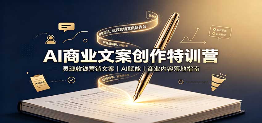 AI商业文案创作特训营：灵魂收钱营销文案，AI赋能，商业内容落地指南-weichuangqy
