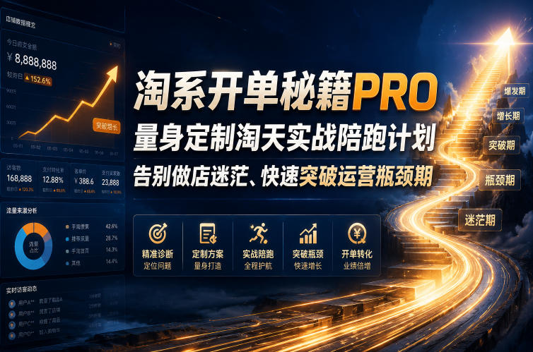 淘系开单秘籍PRO，量身定制淘天实战陪跑计划，告别做店迷茫、快速突破运营瓶颈期(更新260906)-weichuangqy
