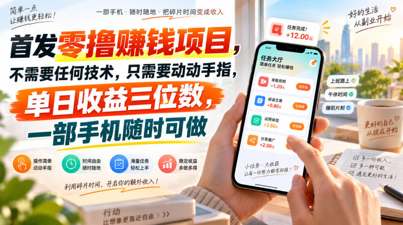 首发零撸賺钱项目，不需要任何技术，只需要动动手指，单日收益三位数，一部手机随时可做【揭秘】-weichuangqy