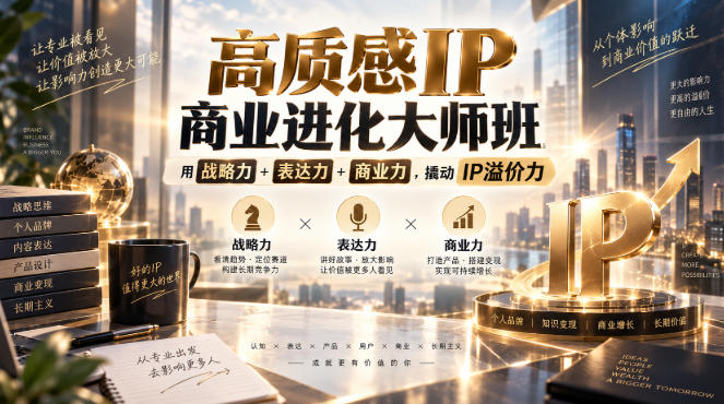 高质感IP商业进化大师班，用战略力+表达力+商业力，撬动IP溢价力-weichuangqy