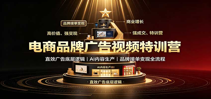 电商品牌广告视频特训：直效广告底层逻辑，AI内容生产，品牌接单变现全流程-weichuangqy