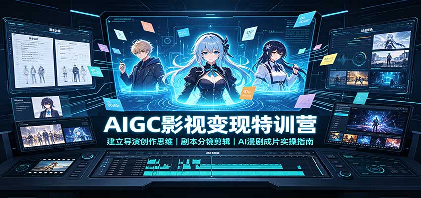 AIGC影视变现特训营：建立导演创作思维，剧本分镜剪辑，AI漫剧成片实操指南-weichuangqy