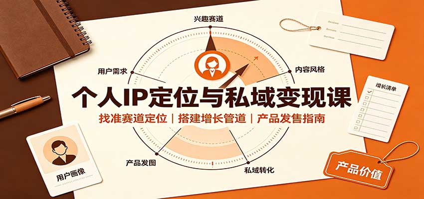 个人IP定位与私域变现课：找准赛道定位，搭建增长管道，产品发售指南-weichuangqy