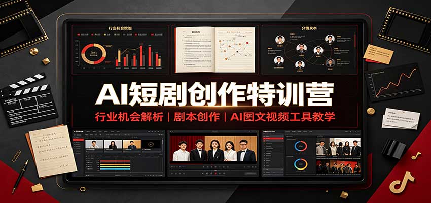 AI短剧创作特训营：行业机会解析，剧本创作，AI图文视频工具教学(文字版)-weichuangqy