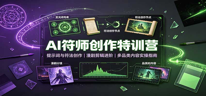 AI符师创作特训营：提示词与符法创作，漫剧剪辑进阶，多品类内容实操指南-weichuangqy