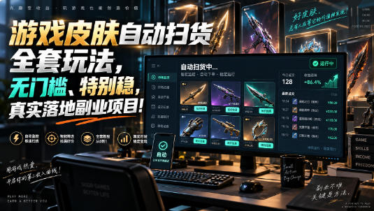 游戏皮肤自动扫货全套玩法，无门槛、特别稳，真实落地副业项目！【揭秘】-weichuangqy